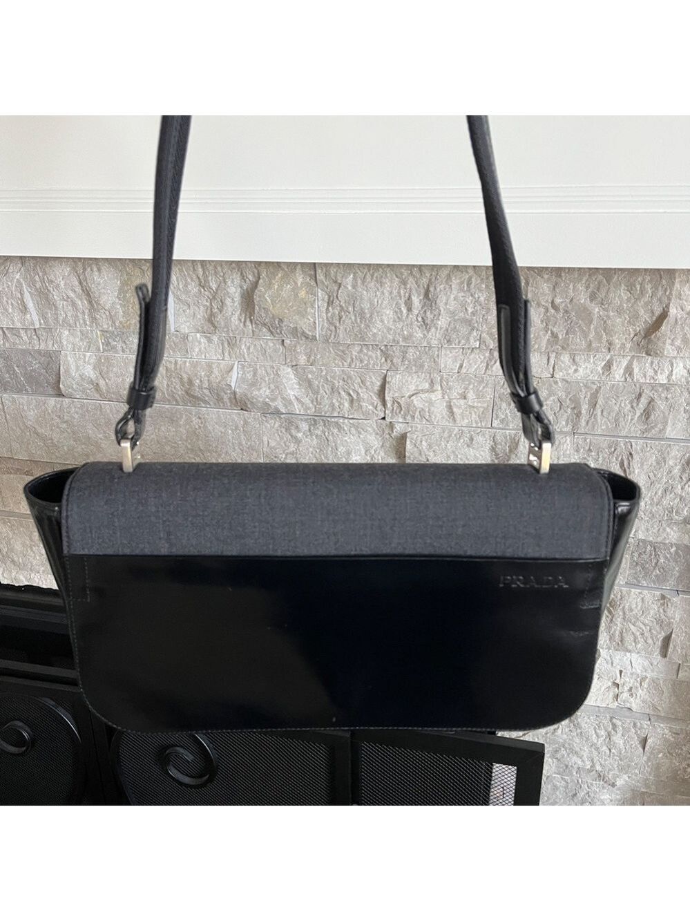 Prada Black Leather Shoulder Bag